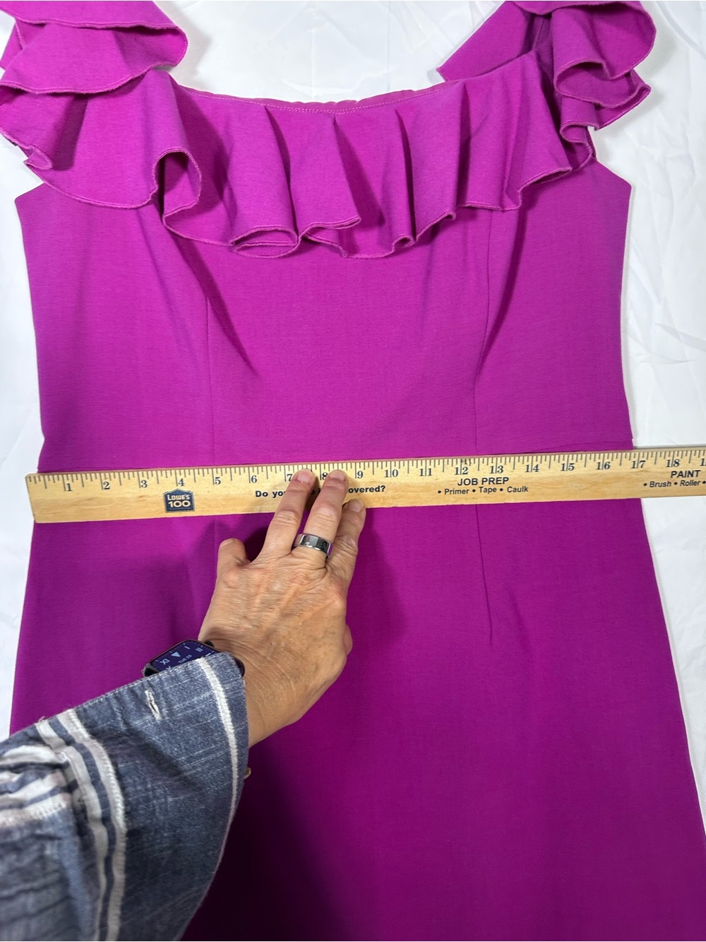 French Connection Fuchsia Ruffle-Trim dress - Picture 5 of 10
